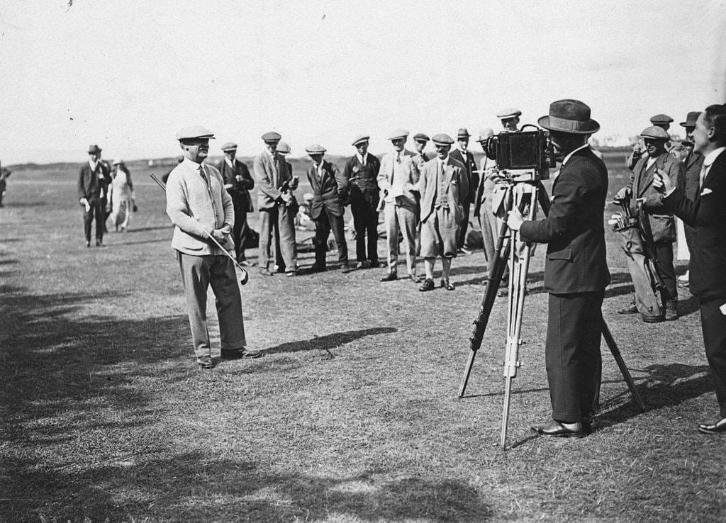 J.H. Taylor poses for a photo at The Open
